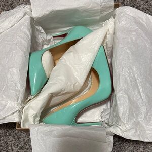 Mint Patent Leather Pointed-Toe Women's Pumps
